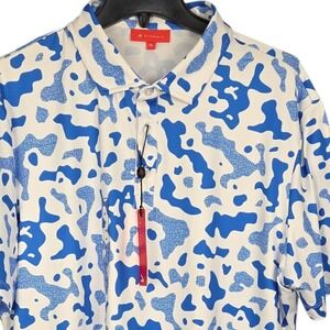 Redvanly Golf Polo Mens XL White Blue Camo Shirt Performance Stretch Casual NWT